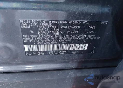 2024 Toyota Rav4 Xle/Woodland Edition from USA, damaged, VIN 2T3RWRFV2RW238504